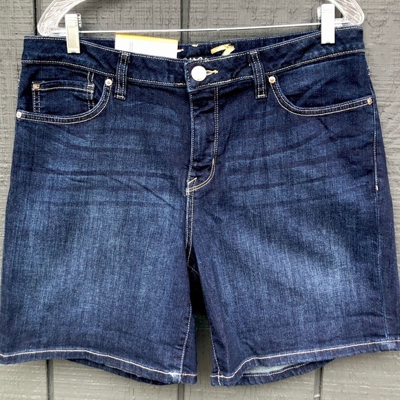 Seven7 Slimming 5” Dark Denim Shorts 12 NWT - Picture 5 of 10